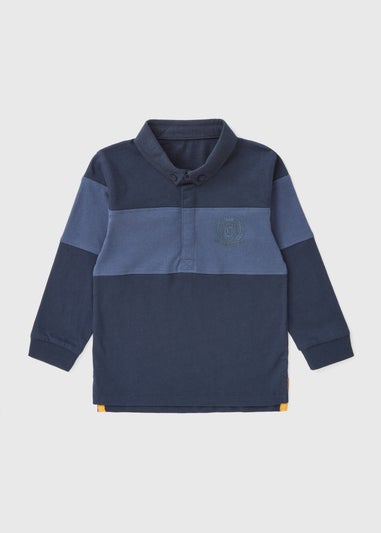 Boys Navy Rugby Polo T-Shirt (1-7yrs)