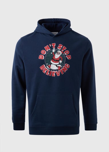 Navy Christmas Don't Stop Believing Hoodie