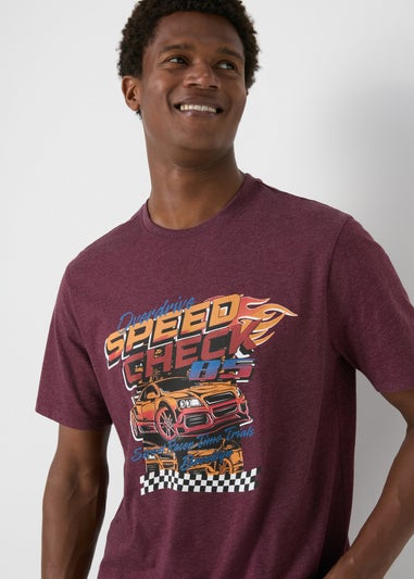 Burgundy Speed Check T-Shirt