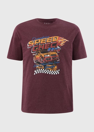 Burgundy Speed Check T-Shirt