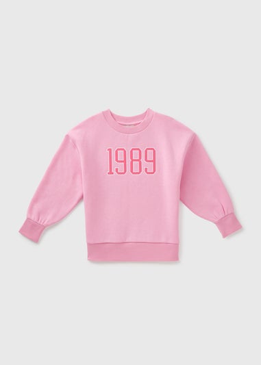 Girls Pink 1989 Sweatshirt (7-15yrs)