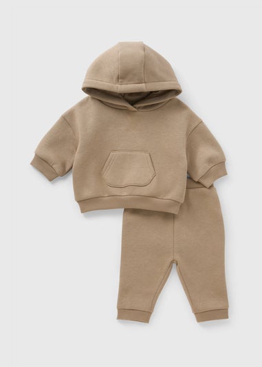 Baby Taupe Hoodie & Jogging Bottoms (Newborn-23mths)