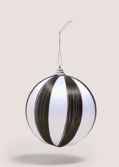 Wondrous Christmas Monochrome Satin Bauble