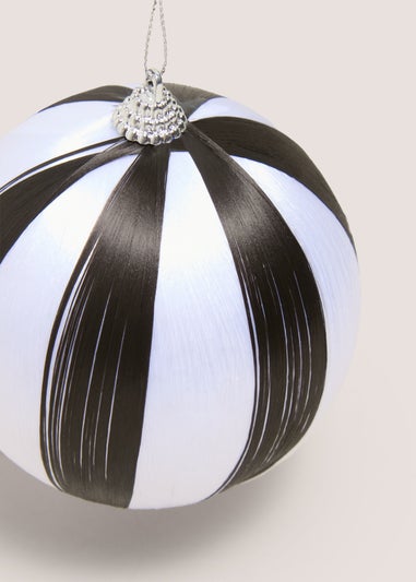 Wondrous Christmas Monochrome Satin Bauble