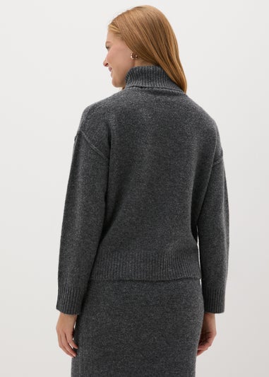 Charcoal Roll Neck Jumper