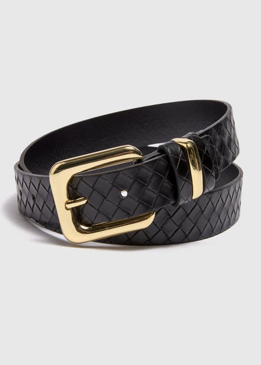 Black Weave Patterned Belt