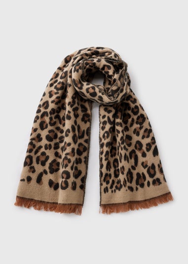 Brown Animal Print Scarf