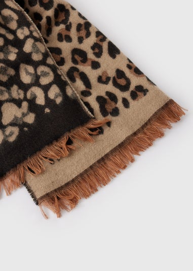 Brown Animal Print Scarf