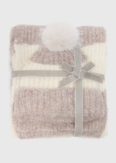 2 Piece Oatmeal Hat & Scarf Gift Set