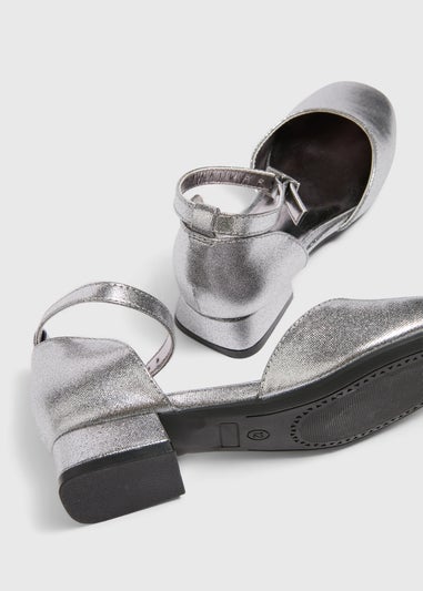 Girls Silver Heeled Party Shoes (Younger 10-2)