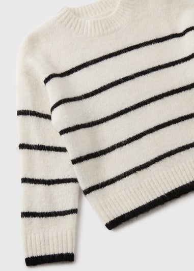 Girls Cream Striped Knit Jumper (1-7yrs)