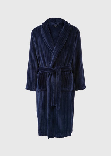 Navy Velour Dressing Gown