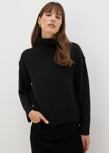 Black Roll Neck Jumper