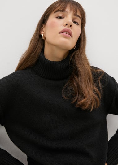 Black Roll Neck Jumper