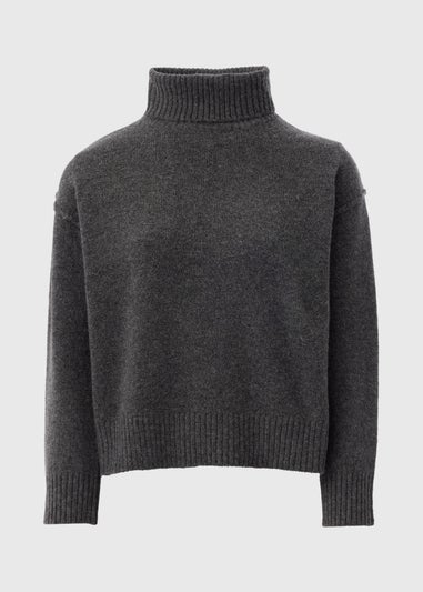 Charcoal Roll Neck Jumper