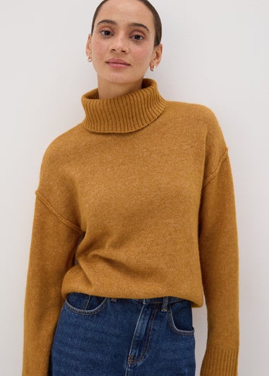 Ochre Roll Neck Knit Jumper