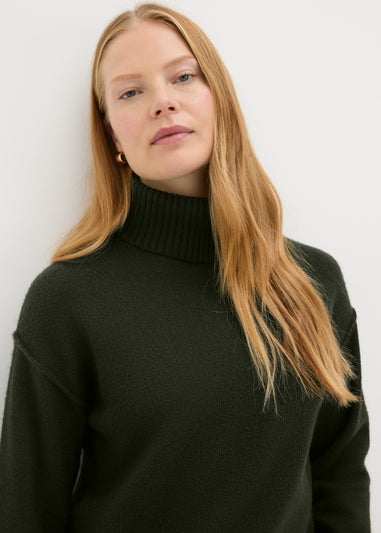 Dark Green Roll Neck Jumper