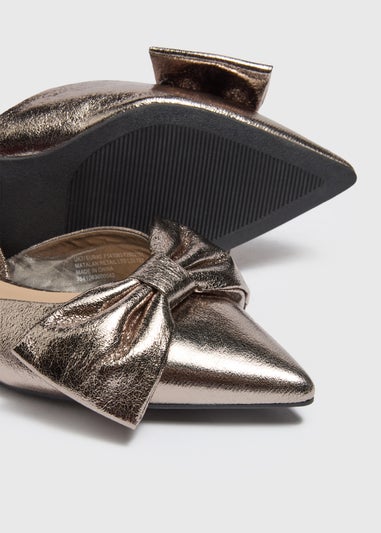 Pewter Bow Slingbag Shoes