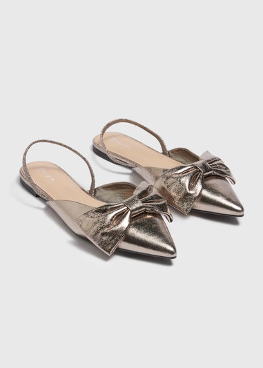 Pewter Bow Slingbag Shoes