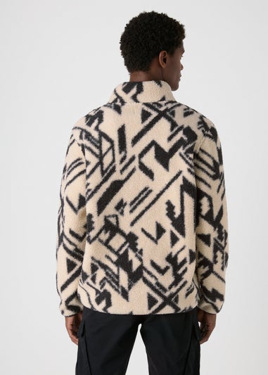 Cream Aztec Borg Fleece