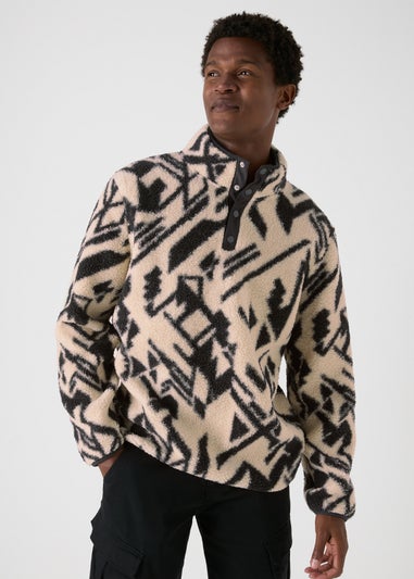 Cream Aztec Borg Fleece