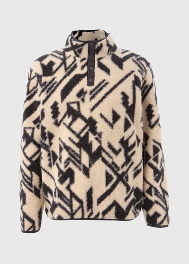 Cream Aztec Borg Fleece