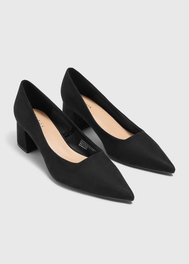 Wide Fit Black Point Block Heels