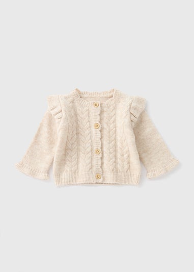 Baby Oatmeal Knitted Cardigan (Newborn-23mths)