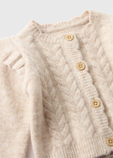 Baby Oatmeal Knitted Cardigan (Newborn-23mths)