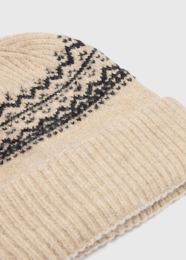 Ecru Fairisle Beanie