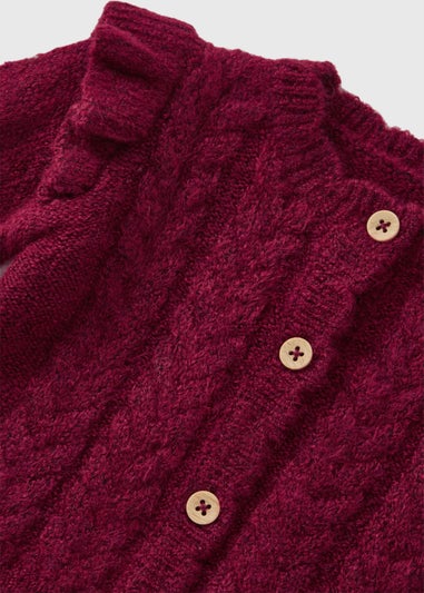 Baby Burgundy Knitted Cardigan (Newborn-23mths)