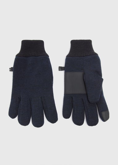 Navy Knitted Gloves