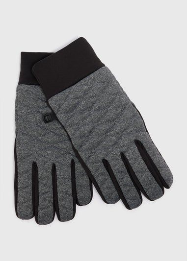 Grey Diamond Padded Gloves