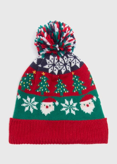 Red Santa Fairisle Beanie