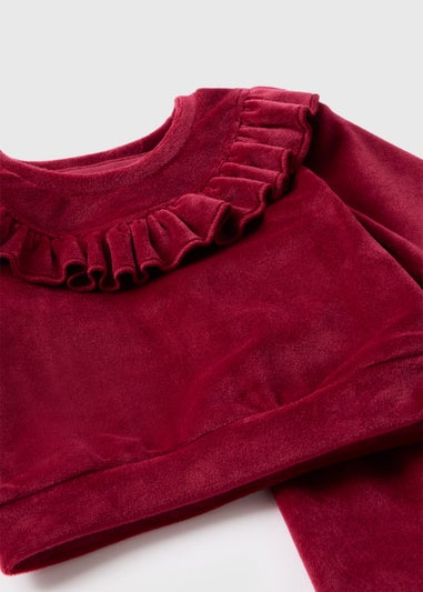 Baby Red Velour Top & Trouser Set (Newborn-23mths)