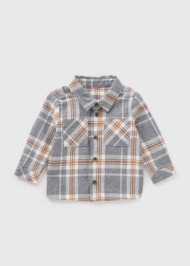 Boys Grey Check Shirt (Newborm-23mths)