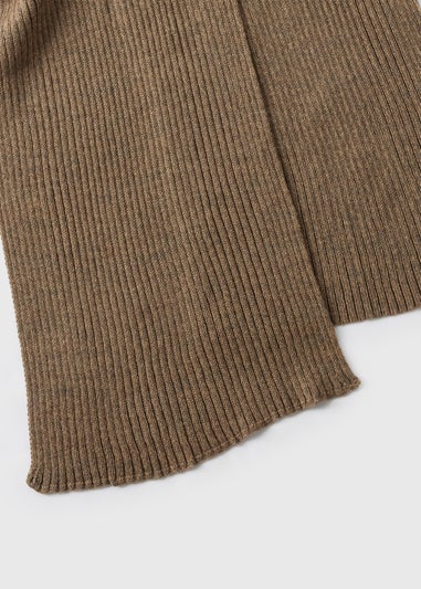 Brown Ribbed Scarf