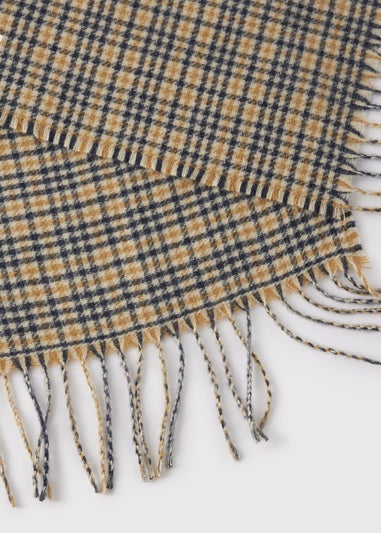 Mustard Check Woven Scarf