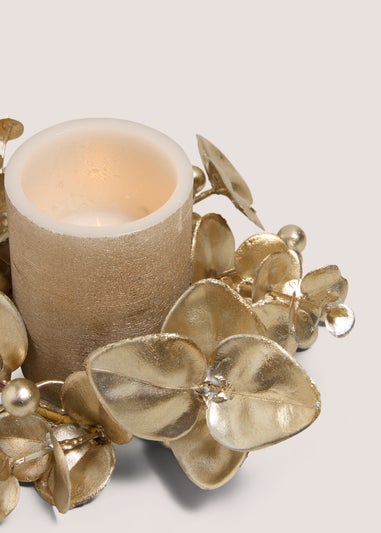 Wondrous Gold Wreath LED Candle