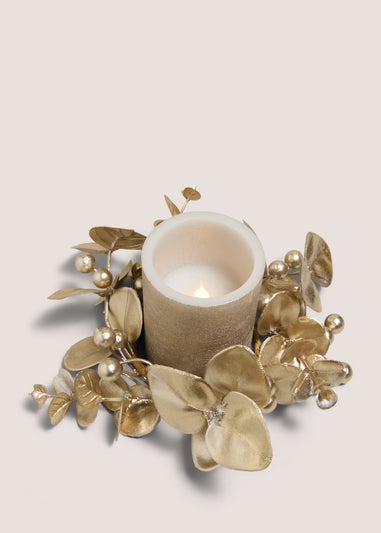 Gold Wreath LED Candle