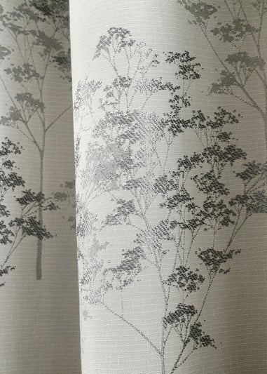 Curtina Elmwood Jacquard Silver Eyelet Curtains