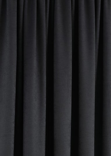 Fusion Galaxy Dimout Black Pencil Pleat Curtains