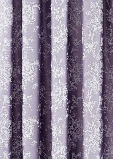 Dreams & Drapes Jasmine Purple Pencil Curtains with Tie-backs