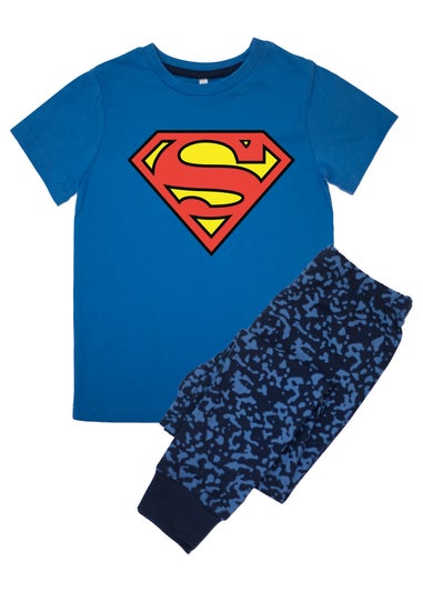 DC Comics Superman Logo Kids Royal Blue Camo Pyjamas (3-8 Years)