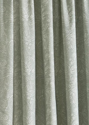 Dreams & Drapes Aveline Green Pencil Pleat Curtains With Tie-Backs