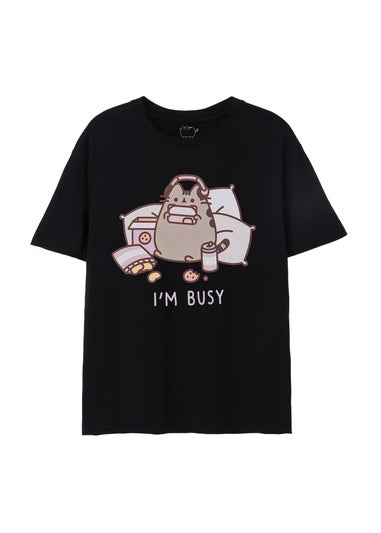 Pusheen Black I'm Busy Short-Sleeved T-Shirt