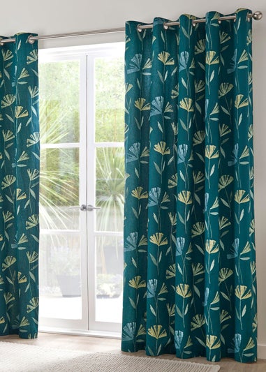 Fusion Dacey Blue Eyelet Curtains