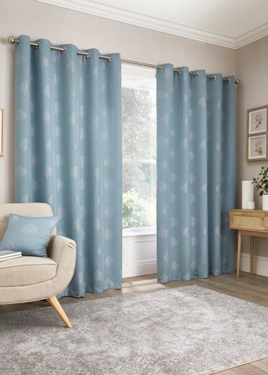 Appletree Loft Harvest Blue Eyelet Curtains