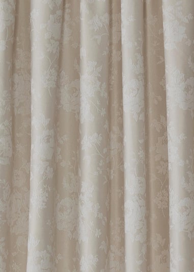 Dreams & Drapes Imelda Jacquard Ivory Pencil Pleat Curtains With Tie-Backs