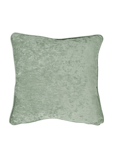 Curtina Textured Chenille Green Filled Cushion (43cm x 43cm)